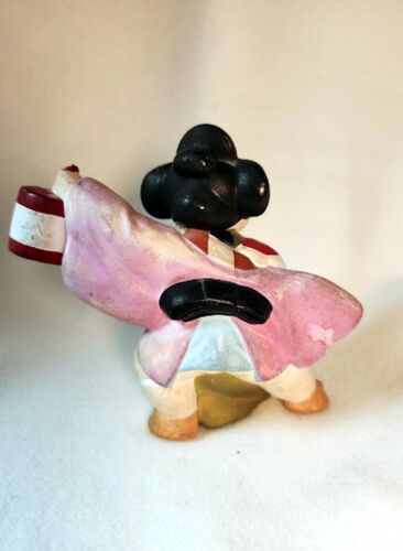 Statuina giapponese ceramica decorativa MCM vintage "ragazzo con lanterna" 5" - Foto 3 di 4