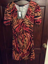 Pretty Little Thing Animal Print Dress Size 8 ( Brand New With Tags )