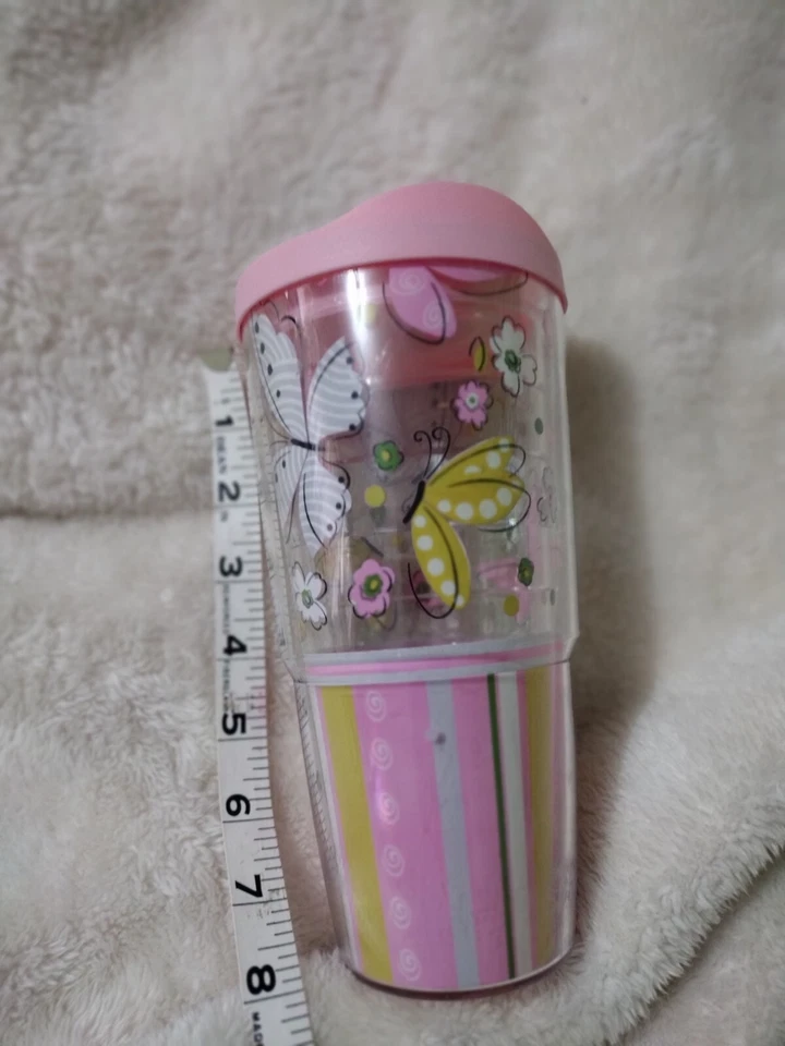 Caneca/copo/caneca Tervis 24 oz primavera borboleta rosa branco amarelo - Imagem 3 de 4