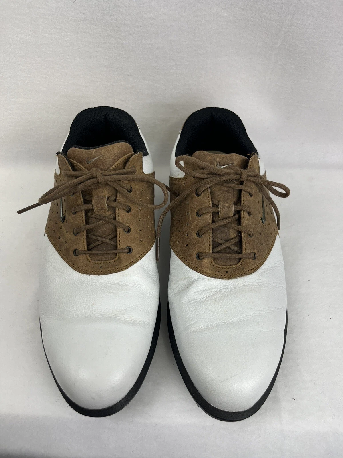 Scarpa da golf uomo Nike Air Sport Performance taglia 7 5 larga marrone e bianca