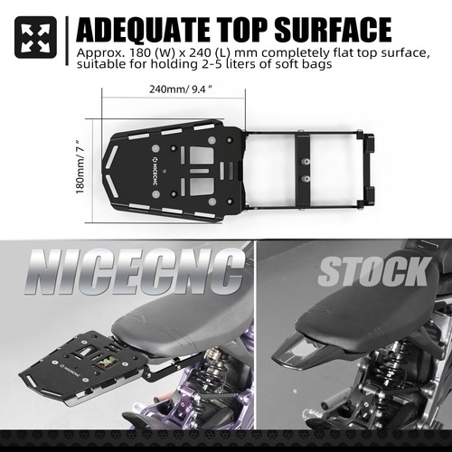 NiceCNC Rear Luggage Tail Rack For Surron light bee X S L1E For Segway X260 X160 - Foto 10 di 12