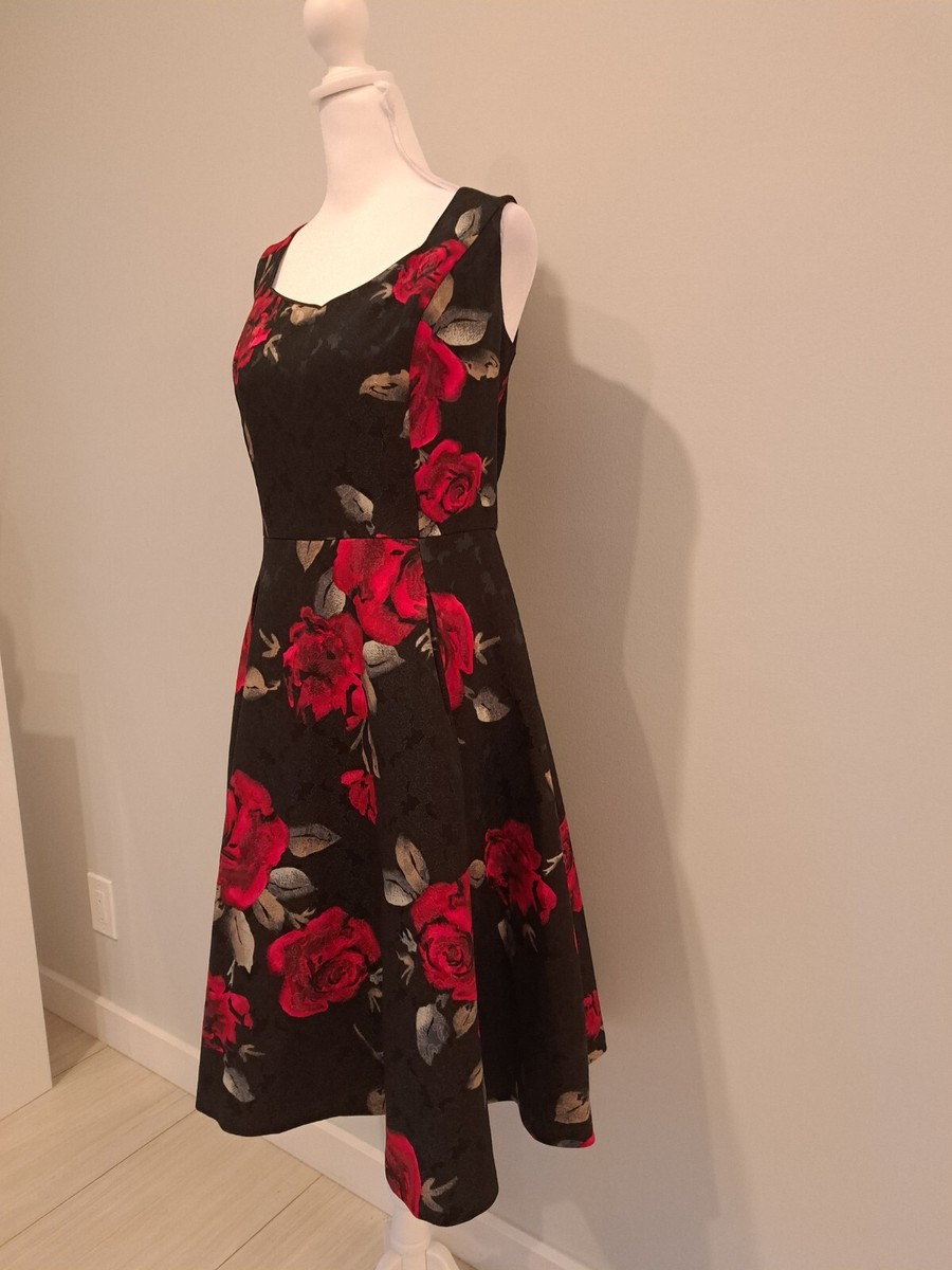 NWT WHBM Dress 14P Black & Red Fit & Flare Sleeveless Cocktail Orig Price  $220 | eBay