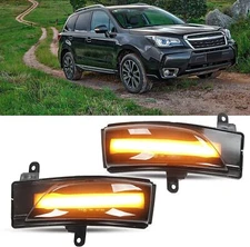 Smoked Lens Sequential Flash LED Side Mirror Turn Signal For Subaru Forester