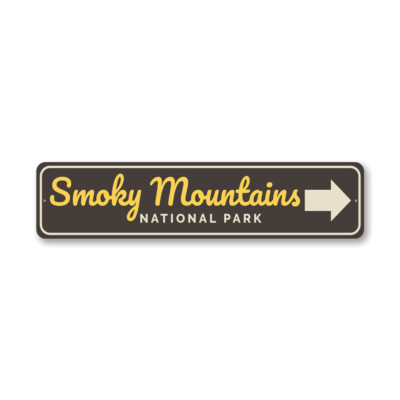 Smoky Mountains Arrow Metal Sign