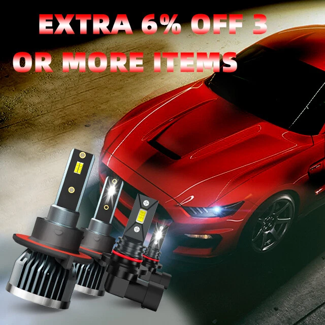 H13+9145 For Ford Explorer 2006-2010 LED Headlight+Fog Light Combo 4 Bulbs Kit - Image 2 of 4