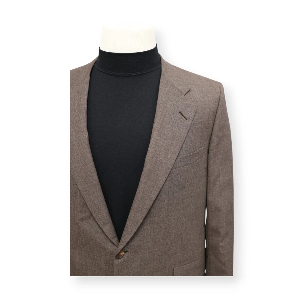 HICKEY FREEMAN BOARDROOM mens solid brown sport coat suit jacket blazer 44 S - Image 3 of 4