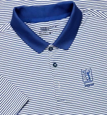 Nike Polo Men Blue White Polo TPC Sawgrass The Players Dri Fit Blue Performance
