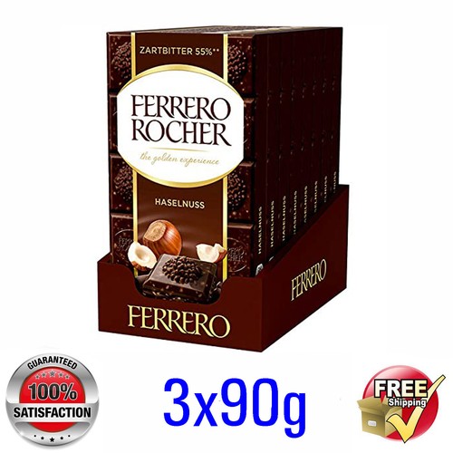 Ferrero @ Rocher 55% Dark Chocolate with Hazelnuts @ 3x 90g3.17oz BEST PRICE