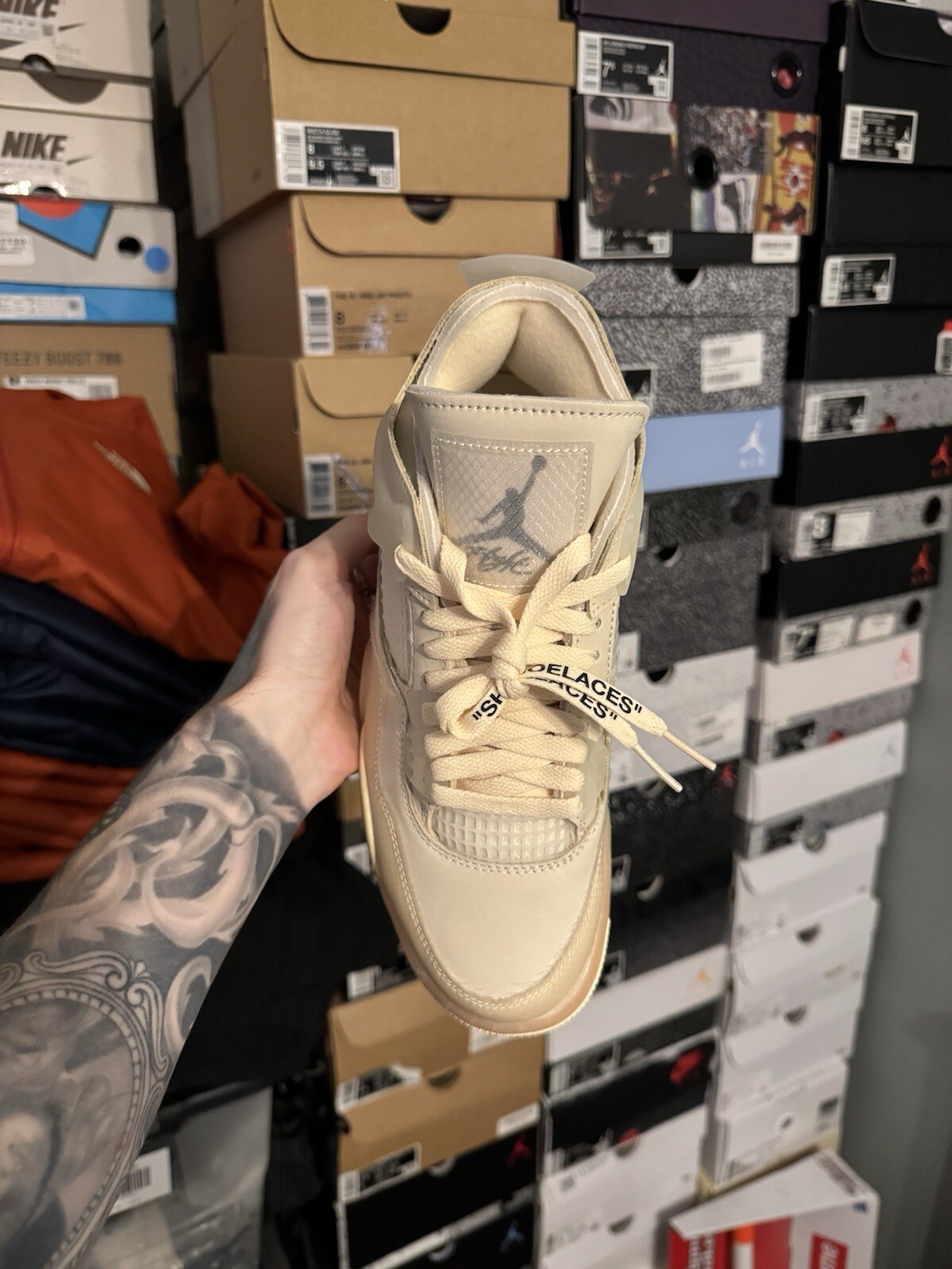 OFF WHITE X NIKE Nike Air Jordan 4 x Off White "Sail" UK 6 5