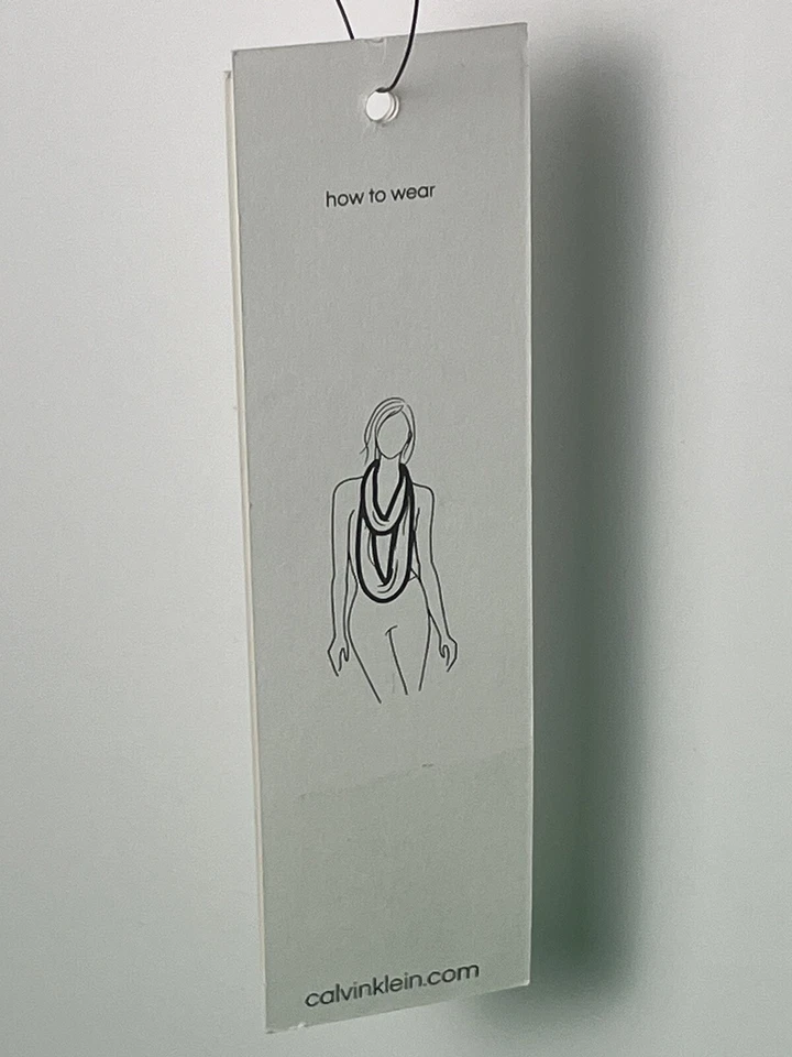 Bufanda Calvin Klein para Macy's Infinity Loop rosa pálido y plata ~ nueva con etiquetas Foto 4 de 4