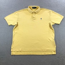 vtg polo ralph lauren polo shirt mens L yellow single stitch