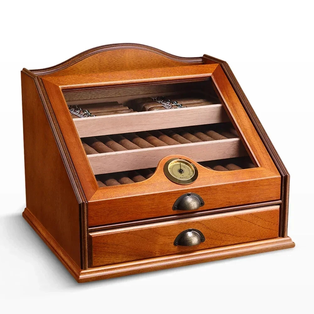 100 Count Luxury Cigar Cedar Wood Display Cabinets Cigar
