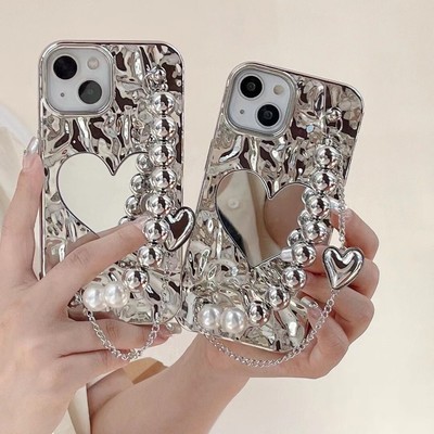 Bling Silver Mirror Phone Case For iPhone 15 Pro Max 14 11 13 12 XS 8 7 6 Cover