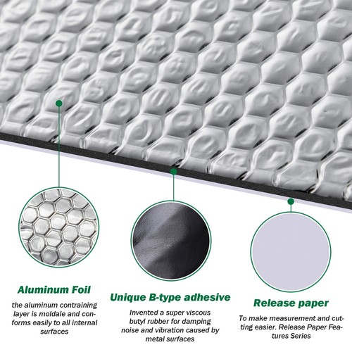 20X 2MM Sound Deadening Proofing Mat Foil Butyl Car Van^Vibration,Damping -UK - Picture 6 of 14