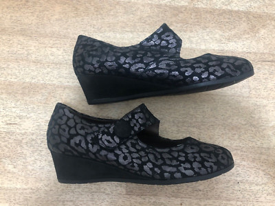 Waldläufer Damen Schuhe Gr.5 1/2 Veloursleder Schwarz