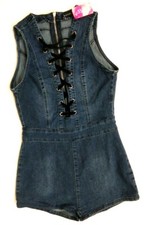 BRAND NEW A'GACI GIRLS SMALL ONE PIECE SHORT SET JEAN ROMPER