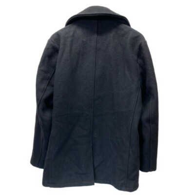 Schott US 740N Pea Coat Wool Outer Double USA Made Size 38 Black