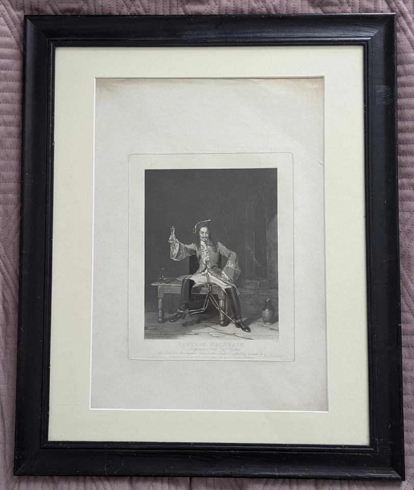 Antique Mezzotint Print of Captain Macheath from The Beggars Opera, 1832. Framed - image 3 of 4