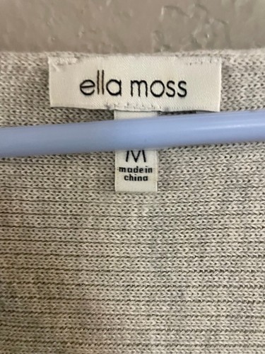 Ella Moss Women's Long-sleeve - V Neck Ribbed Soft Pullover Sweater Size M Beige - Picture 5 of 8