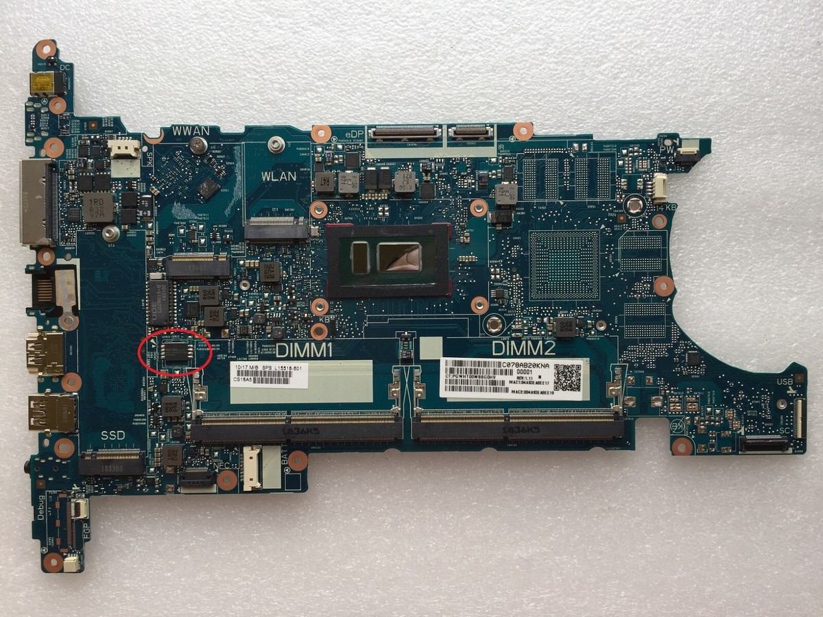 BIOS CHIP: HP EliteBook 840 G5, 850 G5, 846 G5 No password