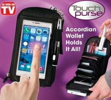 (2) Crossbody Multi Pocket Vintage iPhone Cell Phone Touch Purse Case Wallet NEW