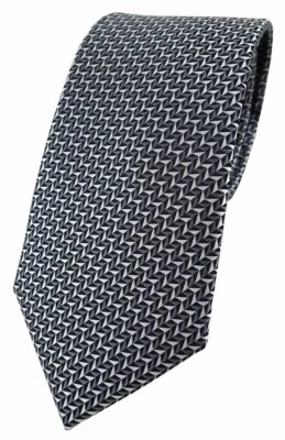 TigerTie Designer Krawatte in silber schwarz grau gemustert - Bild 1 von 4
