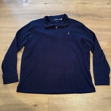 Polo Ralph Lauren 1/4 Zip Sweater Pullover Men's XL Estate Rib Blue Pony Preppy