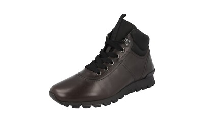 PRADA Leather Prax High-Top Sneakers Boots 4T3040 - Brown NEW -  US 10 EU 43