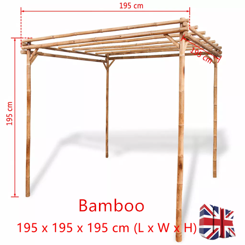 Garden Wooden Pergola Outdoor Bamboo Structure Arbour Roses
