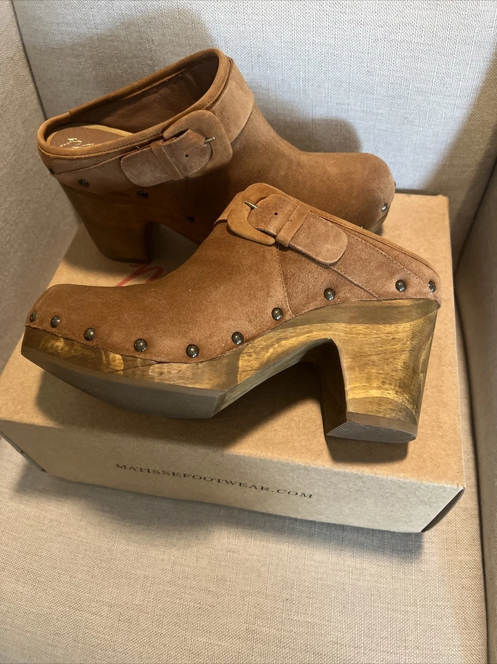 NUEVO EN CAJA Botas Matisse Stevie Fawn Gamuza Para Mujer Zueco Tacón Bloque Marrón Talla 9M 9  Foto 4 de 4
