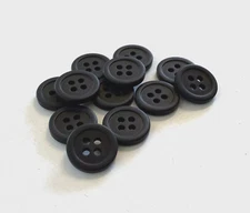 24 Buttons Black Matte Plastic 4-Hole 15 mm Sew Through Sewing #BK84