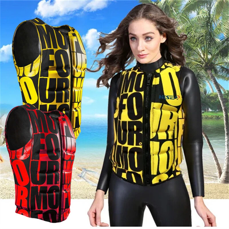 Unisex Adult Life Jacket Neoprene buoyancy Surf Swimming Floating Protector Vest