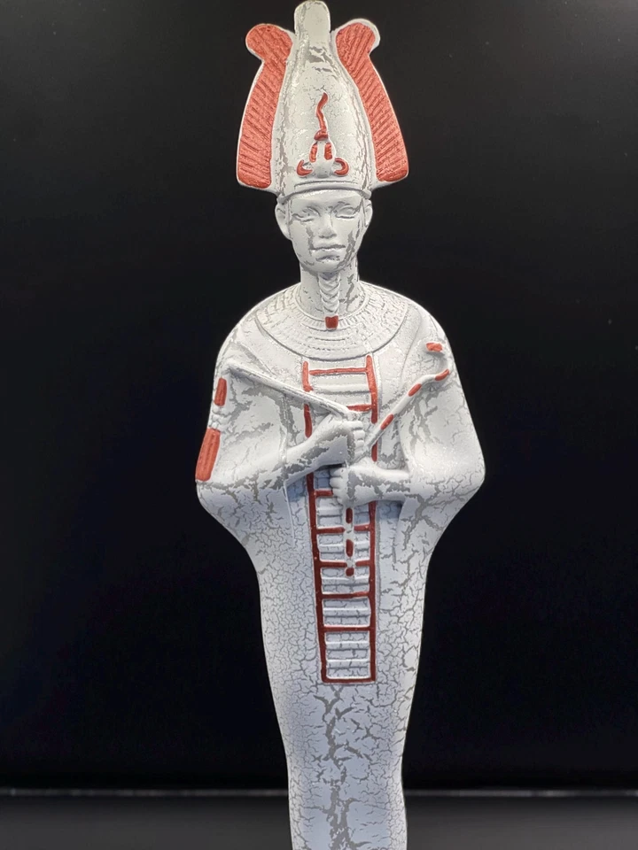 Pedra de mármore branco Deus Osíris Senhor dos Mortos estátua feita à mão, estátua única A - Imagem 4 de 4