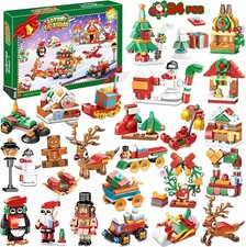 Advent Calendar Building Blocks, 24 Days Christmas Countdown with Stuffer Filler