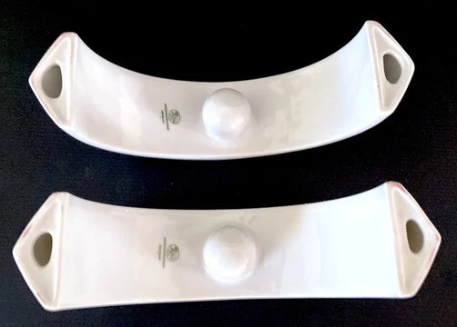 Lot 2 Hutschenreuther Germany White Candle Holders 60's Mid Century Modern EC - image 4 of 4