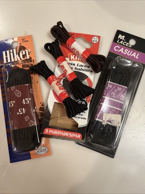 Mens shoe laces - various sizes black and 1 brown