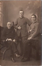 Vintage Postcard Soldiers Group Studio Portrait Military Uniforms