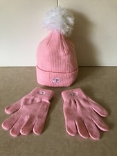 NWT Champion Girls Knit Beanie Hat and Gloves Set