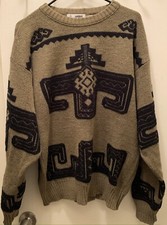 London Fog Men's Pullover Brown And Black Vintage Sweater Size M MADE IN USA