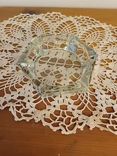 Poker Table glass ashtray, clear glass ashtray, vintage poker ashtray