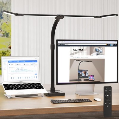 24W Super Bright Eye-Care Desk Lamp,Adjustable Gooseneck Office LED Task Light w