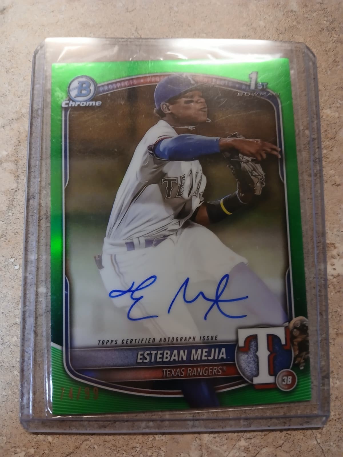 2025 Bowman - Chrome Prospect Autographs Esteban Mejia #CPA-EM Green Auto /99
