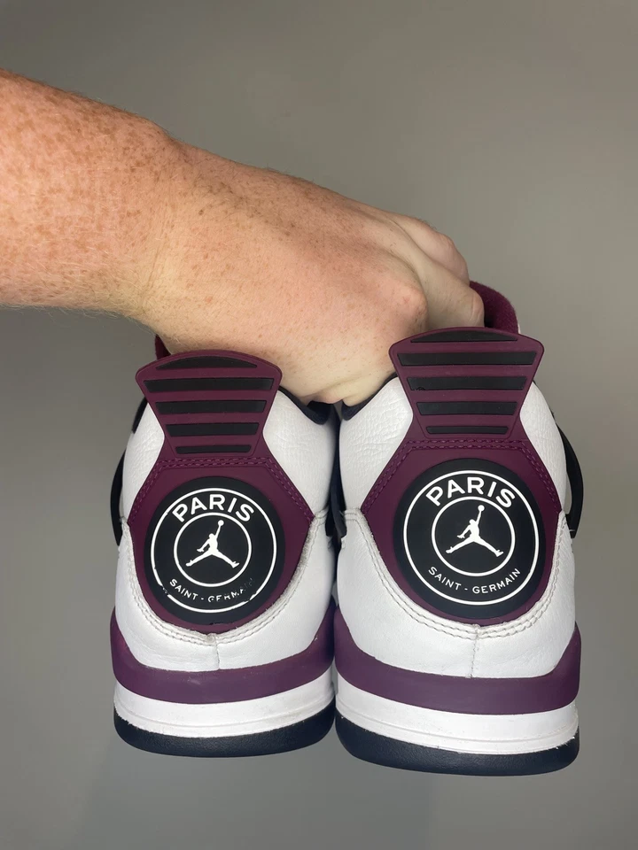 Talla 10.5 - Jordan 4 Retro x Paris Saint-Germain Burdeos 2020 Foto 4 de 4