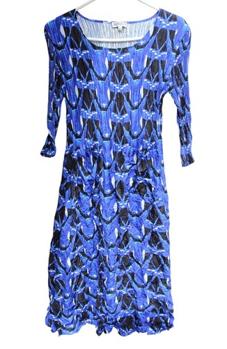 ALQUEMA Smash Pocket Dress Size 1 Crinkle Pleated Abstract Patterned
