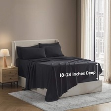 Nestl Extra Deep Twin XL Sheet Set - 4 Piece Breathable Cooling Sheets - Ho...