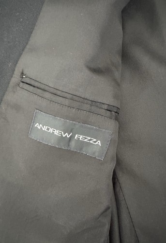 Andrew Fezza Blazer Men's Black Cashmere LambWool Blend 3 Button Sz. 43R - Picture 5 of 9