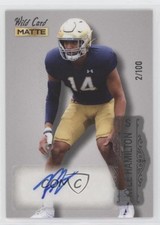 2022 Wild Card MATTE Silver - Foil 2/100 Kyle Hamilton Rookie Auto RC 0c6. rookie card picture