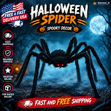 Halloween Outdoor Decorations Giant Spider, 5 Ft Large Spider for Yard Lawn Gard