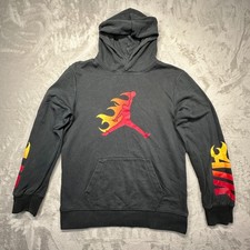 Air Jordan Popover Hoodie Boys XL 13-15 Years Black Jumpman Logo Long Sleeve
