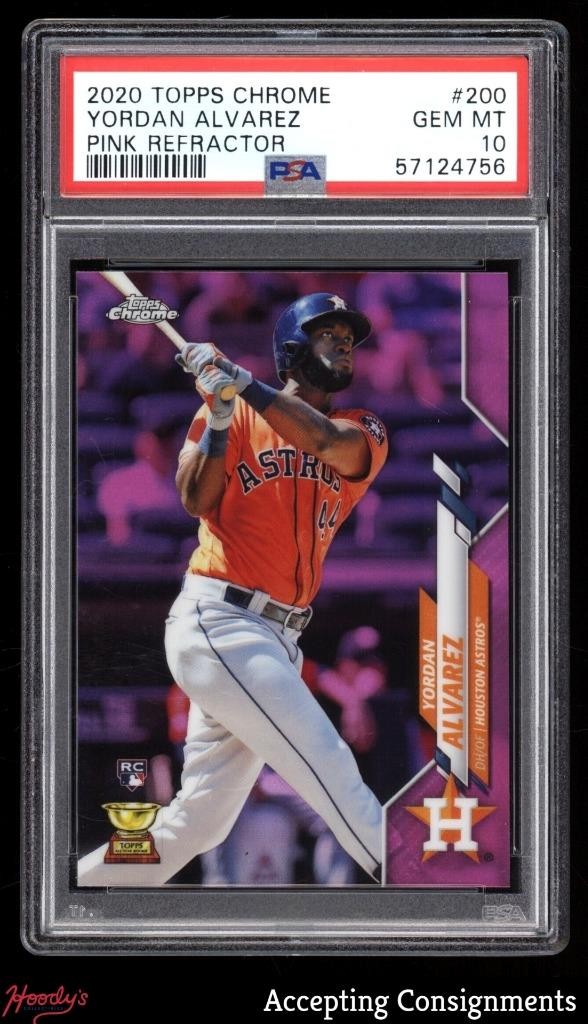 2020 Topps Chrome Pink Refractors #200 Yordan Alvarez RC ROOKIE PSA 10 GEM